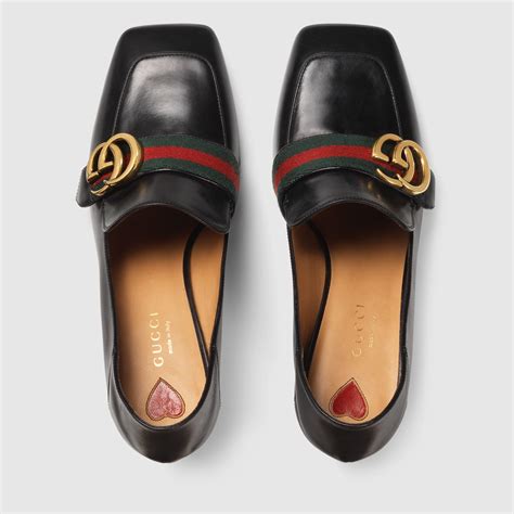 gucci midheel loafer|women's Gucci loafers.